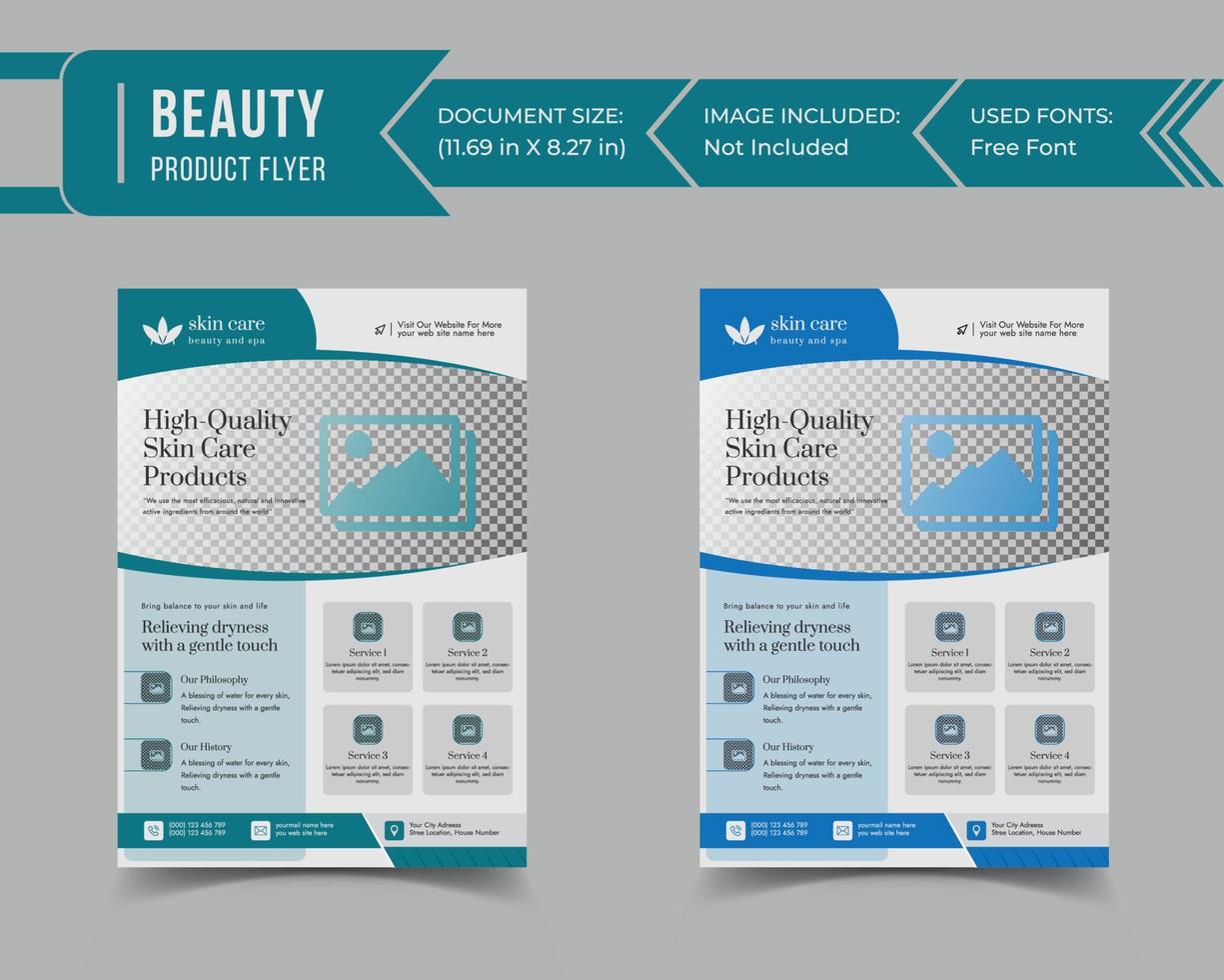 beauty product flyer template design vector