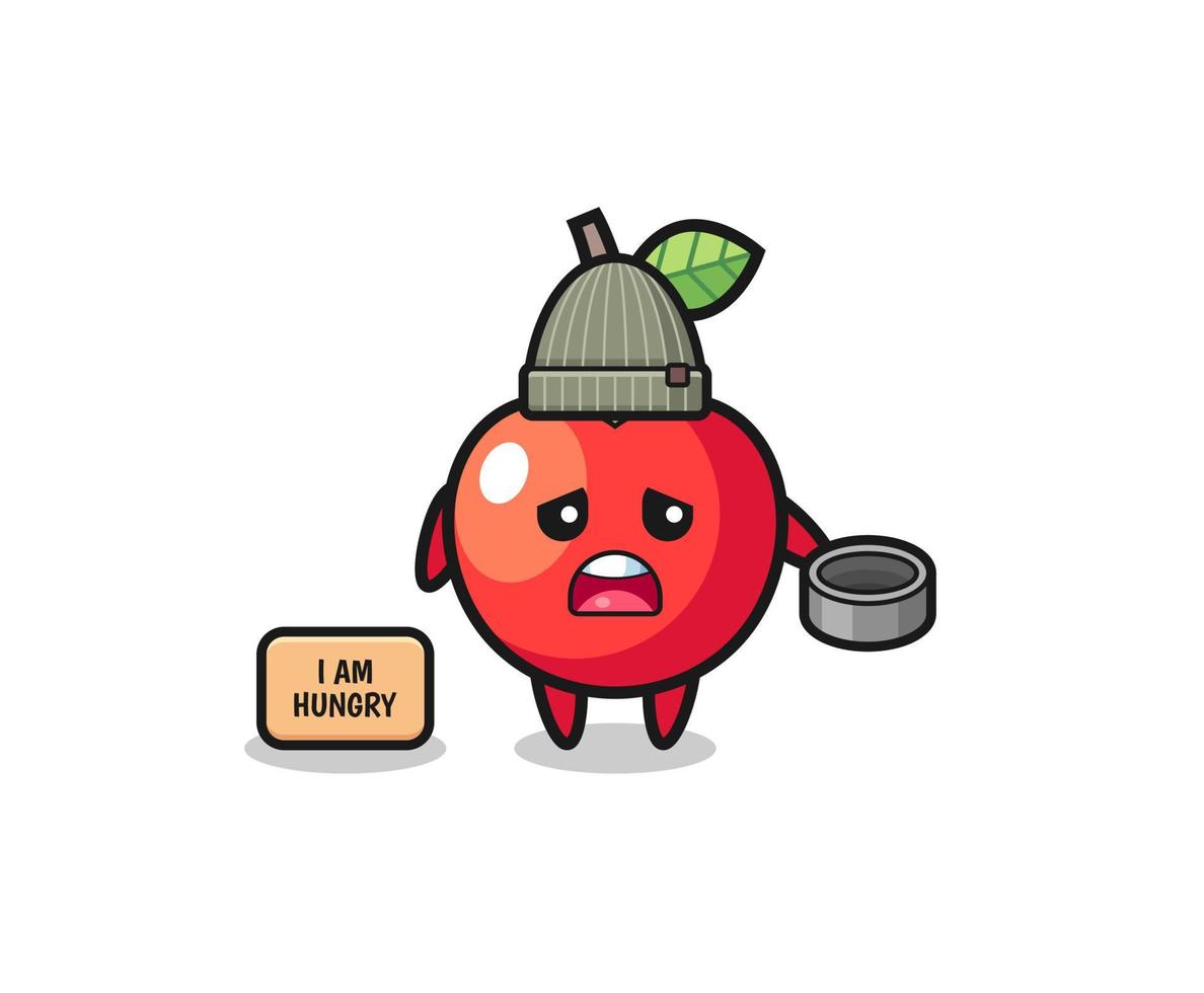 cute cherry beggar cartoon character vector