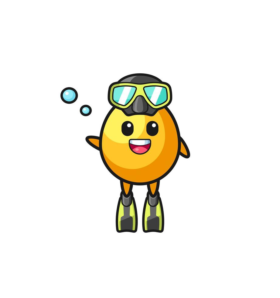 the golden egg diver cartoon character vector