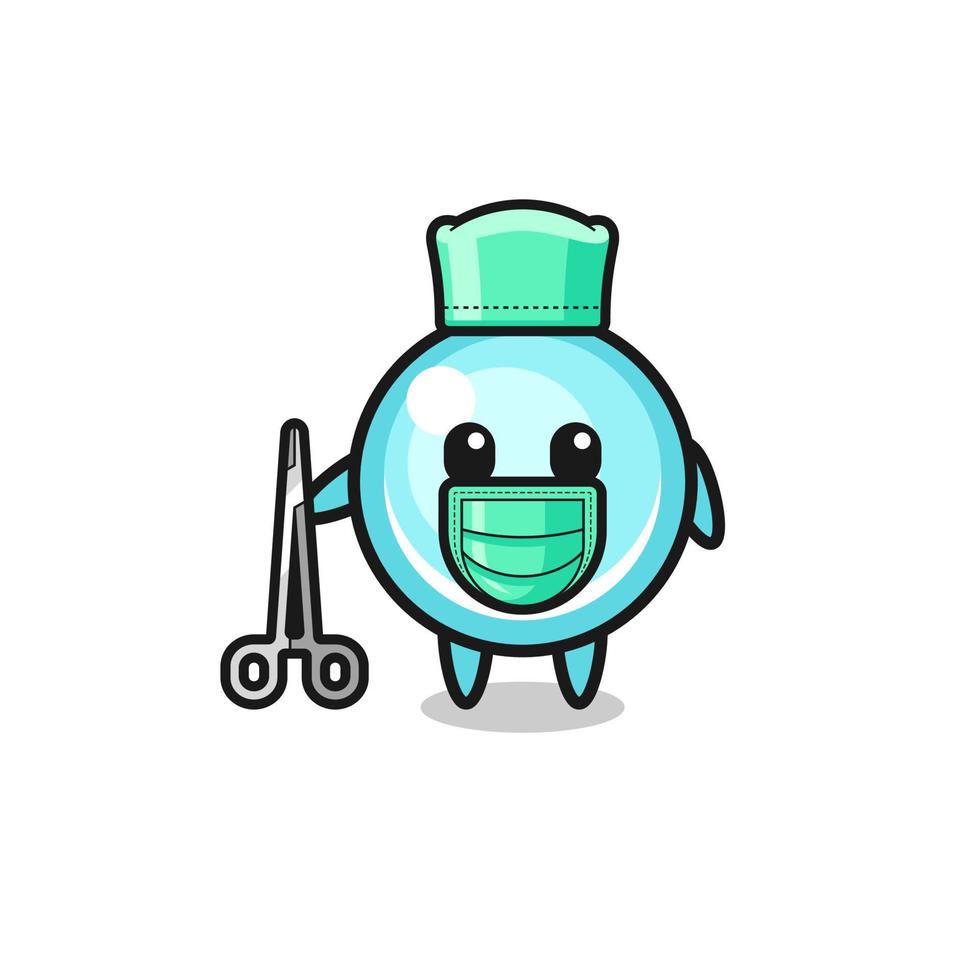 personaje de mascota de burbuja de cirujano vector