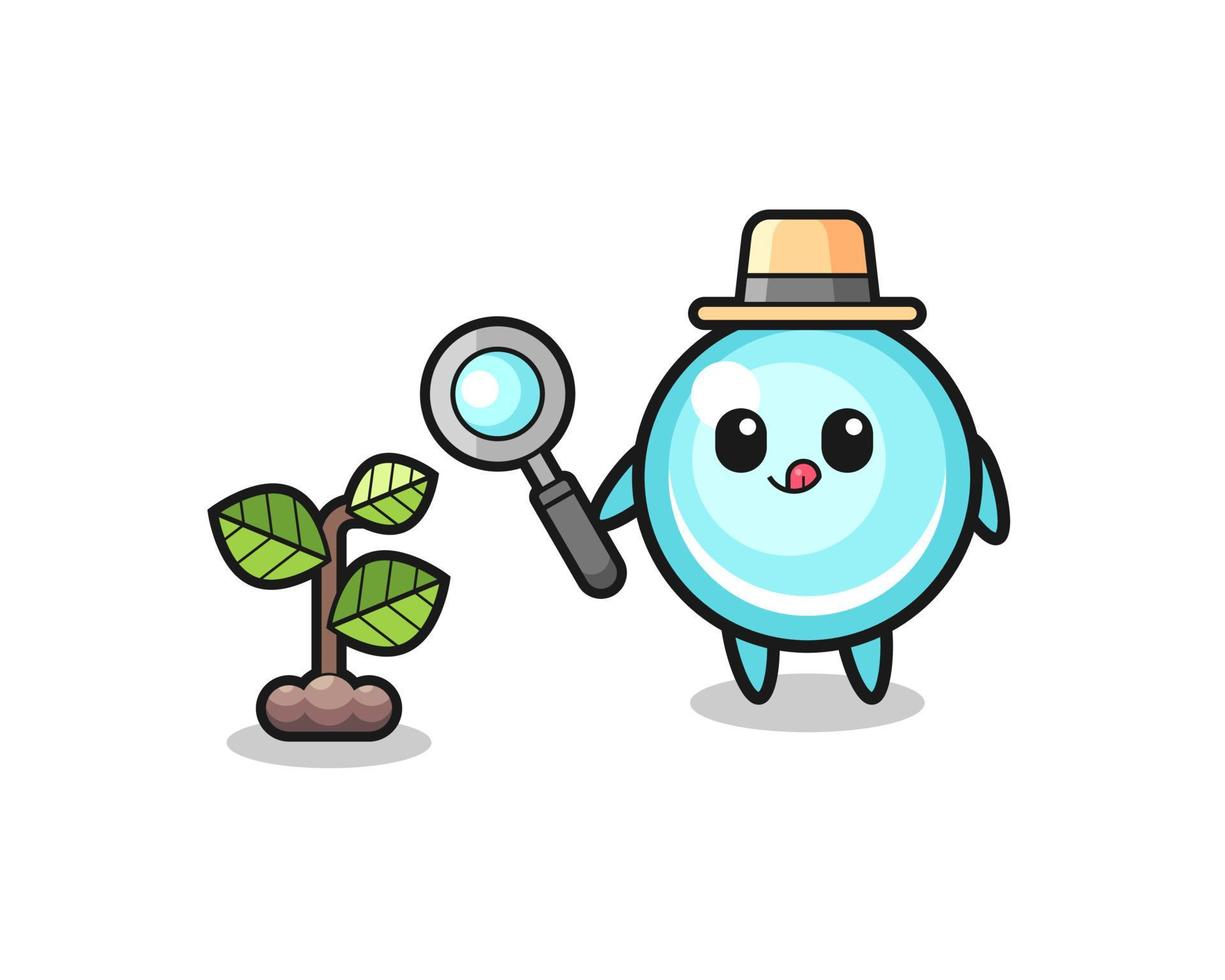 cute bubble herbalist researching a plants vector