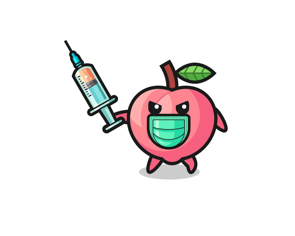 illustration of the peach to fight the virus vector