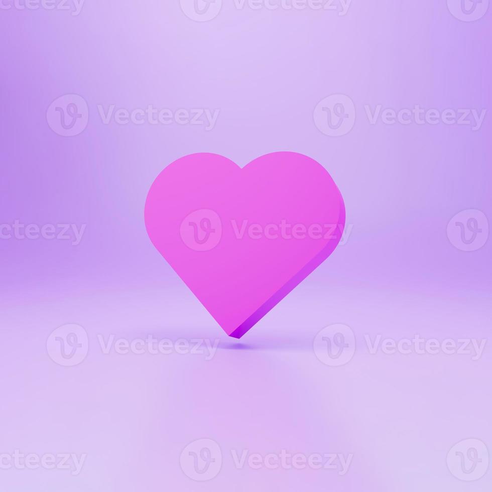 Social media notification icon, Like symbol on pink background. 3D rendering photo