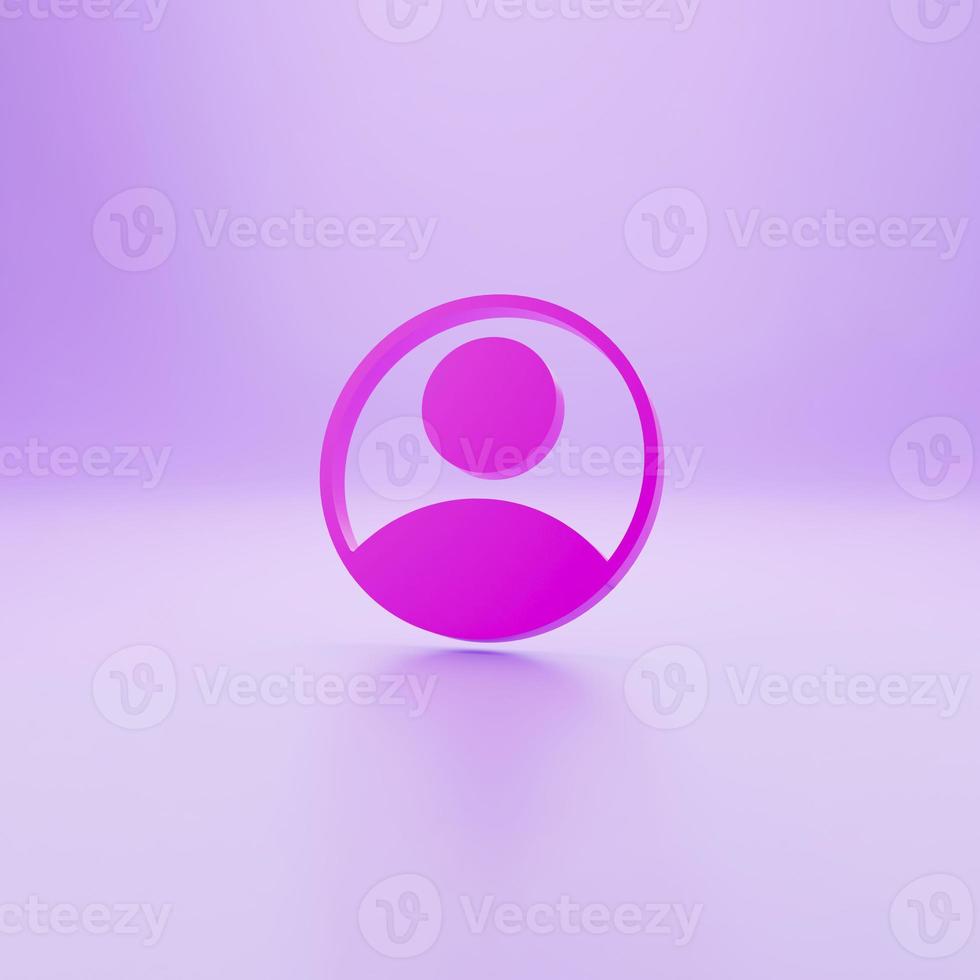 Pink Create account screen icon isolated on pink background. Minimalism concept. 3d illustration 3D render photo