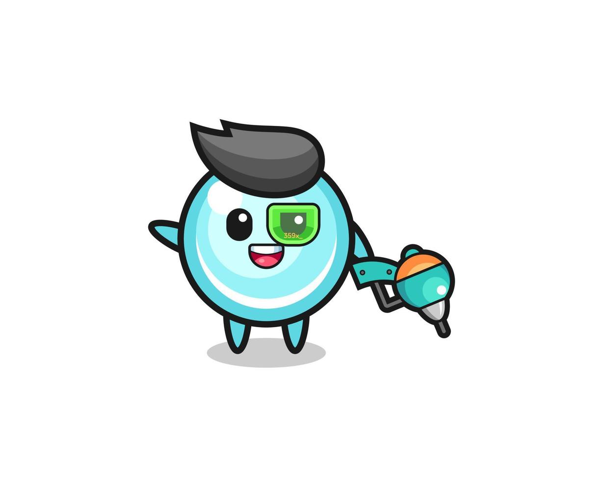 bubble cartoon as future warrior mascot vector