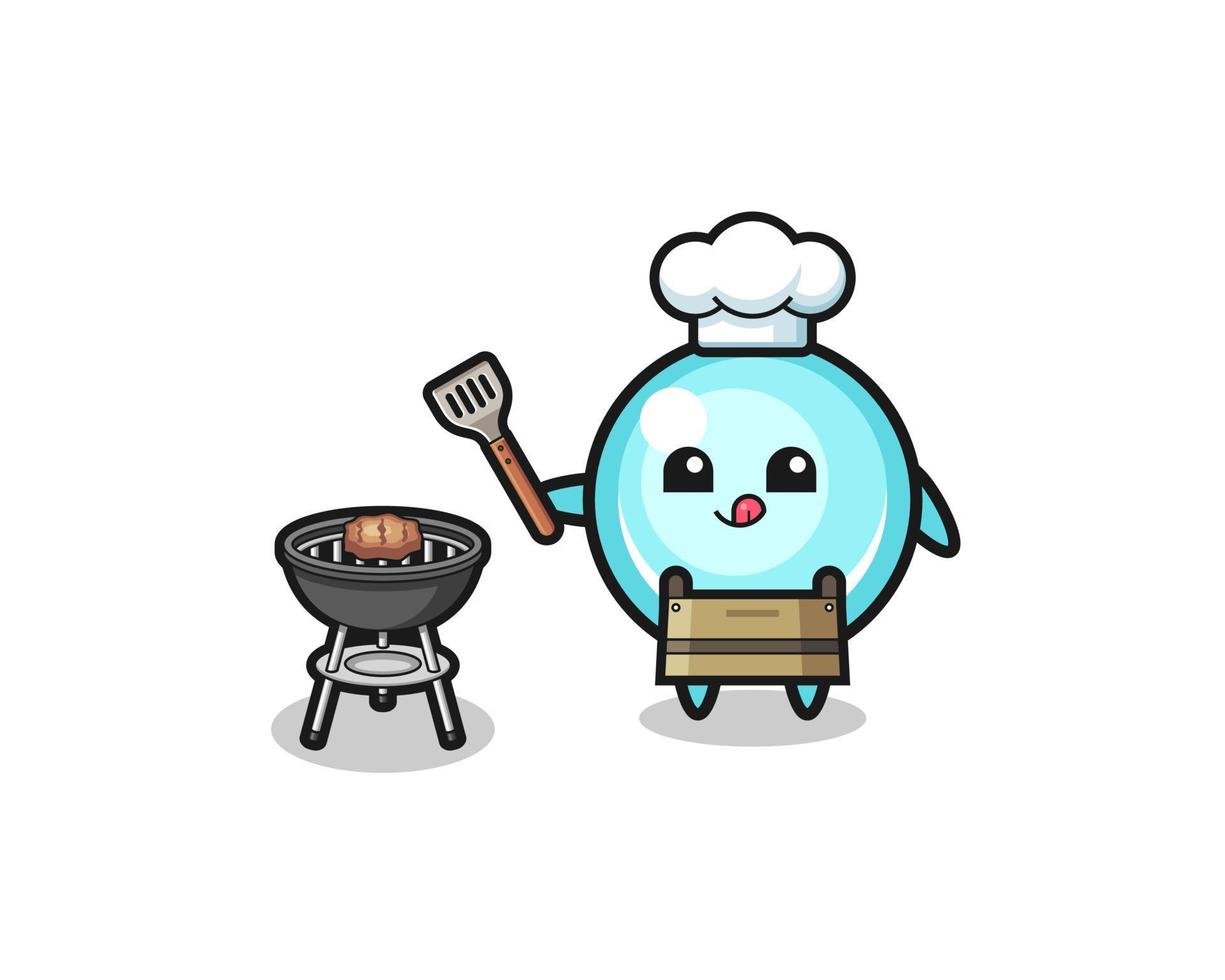 bubble barbeque chef with a grill vector