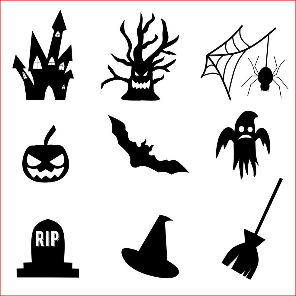 vector set icono halloween