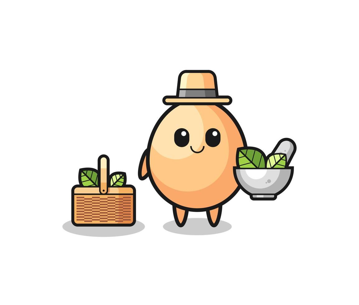 egg herbalist cute cartoon vector