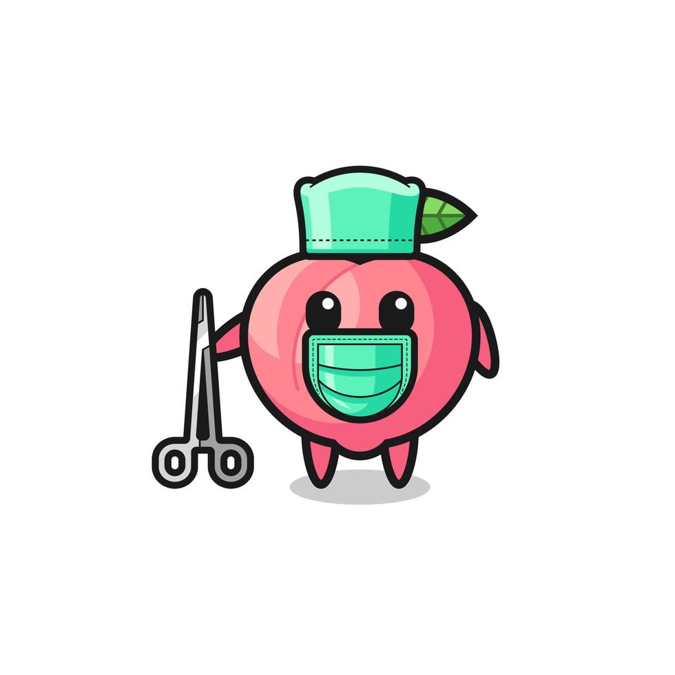 surgeon peach mascot character vector