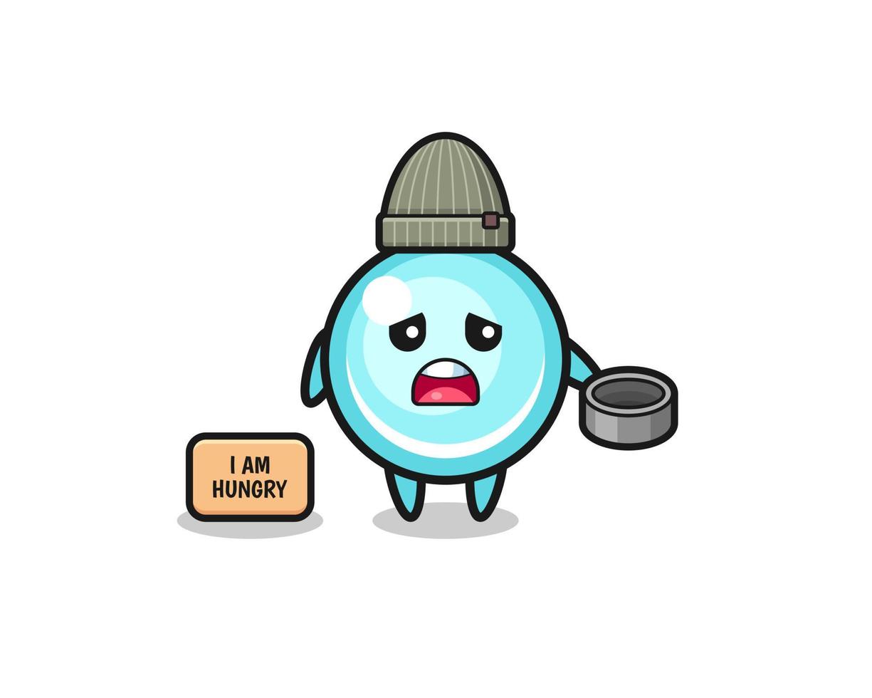 cute bubble beggar cartoon character vector