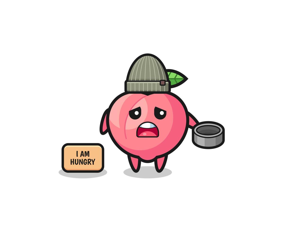 cute peach beggar cartoon character vector