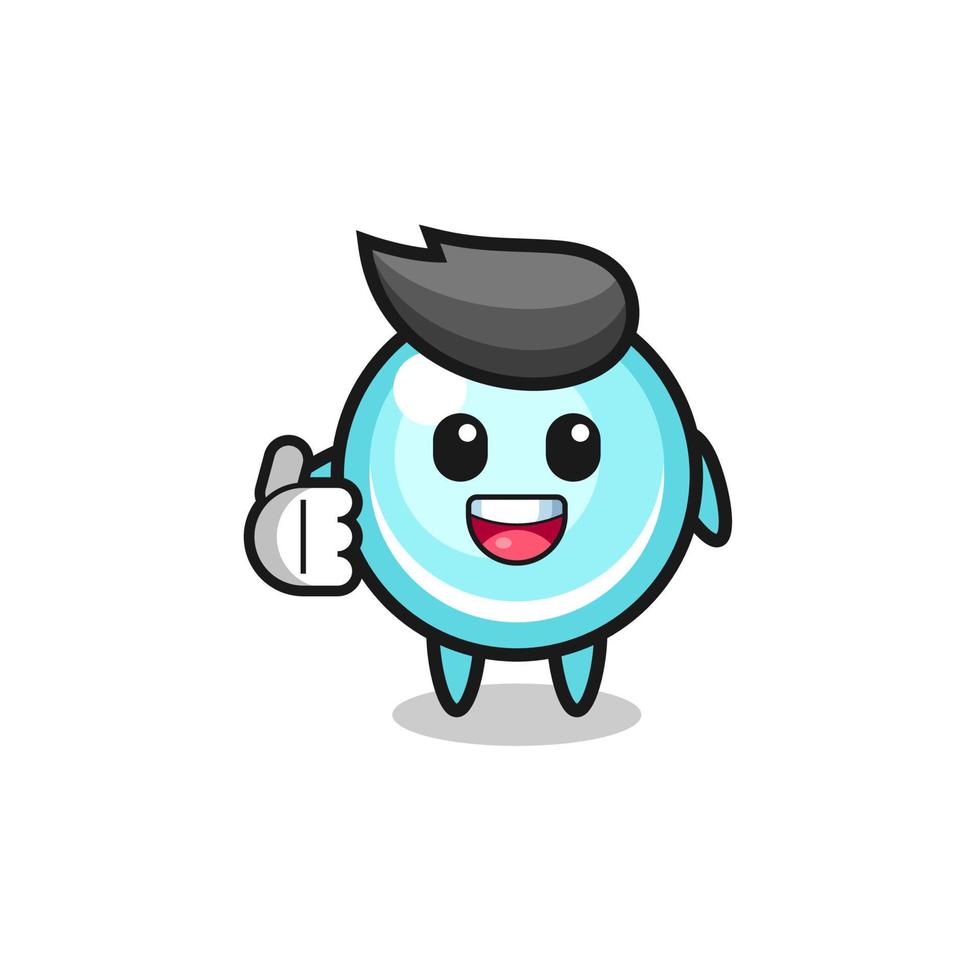 bubble mascot doing thumbs up gesture vector