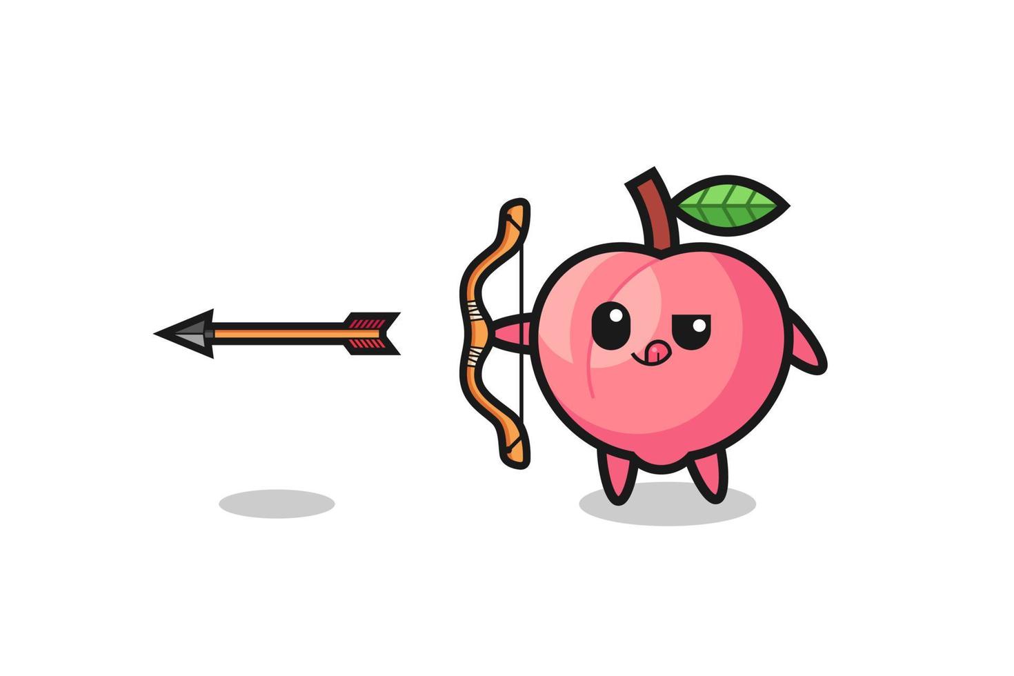 illustration of peach character doing archery vector