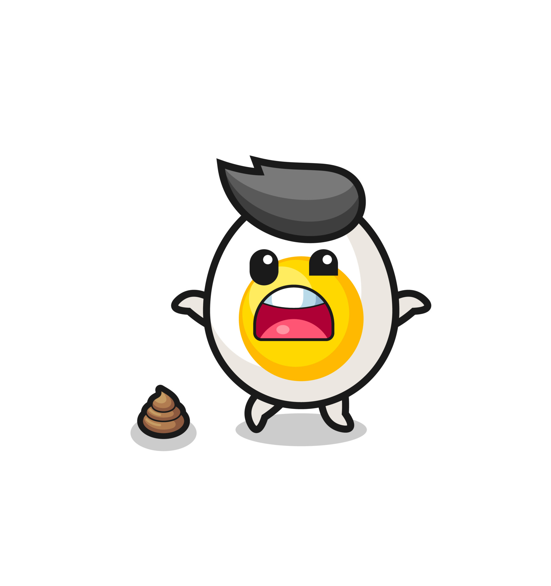 boiled egg earth surprised to meet poop 3824546 Vector Art at Vecteezy