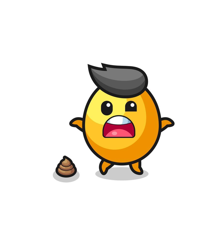 golden egg earth surprised to meet poop vector