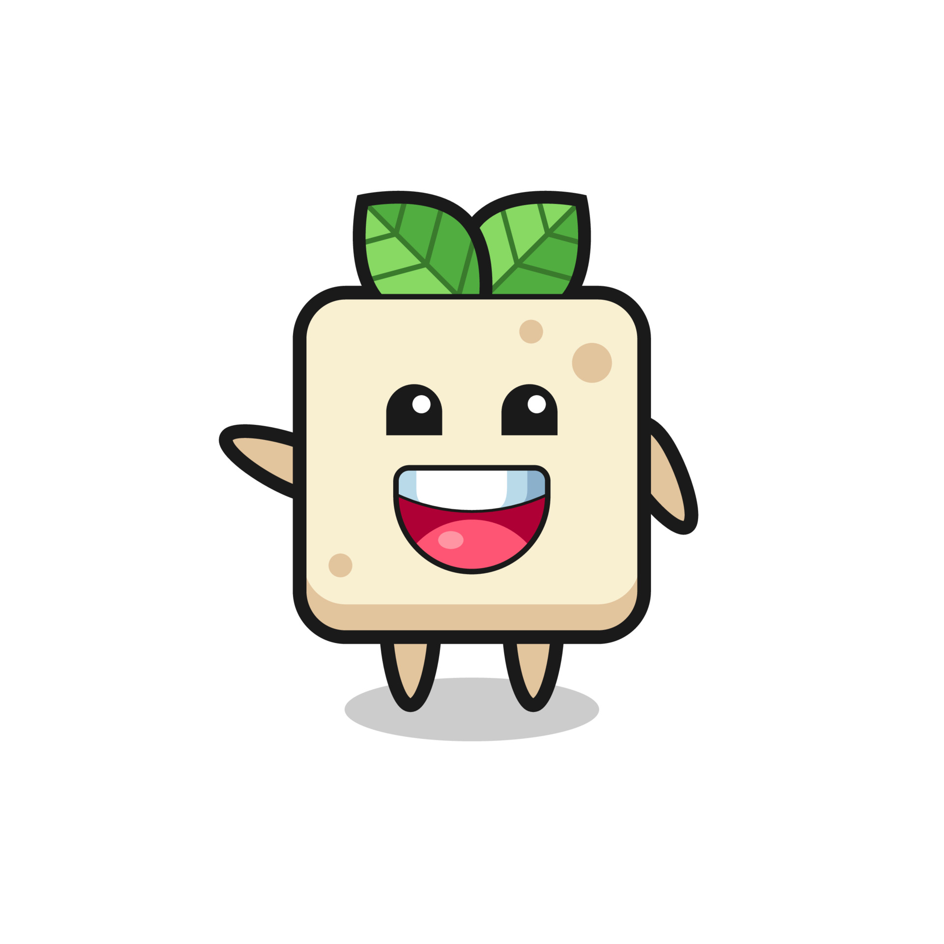 happy tofu cute mascot character 3824645 Vector Art at Vecteezy