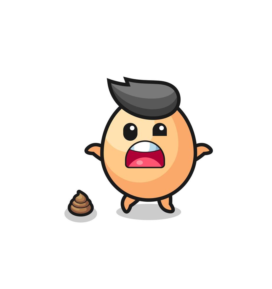 egg earth surprised to meet poop vector