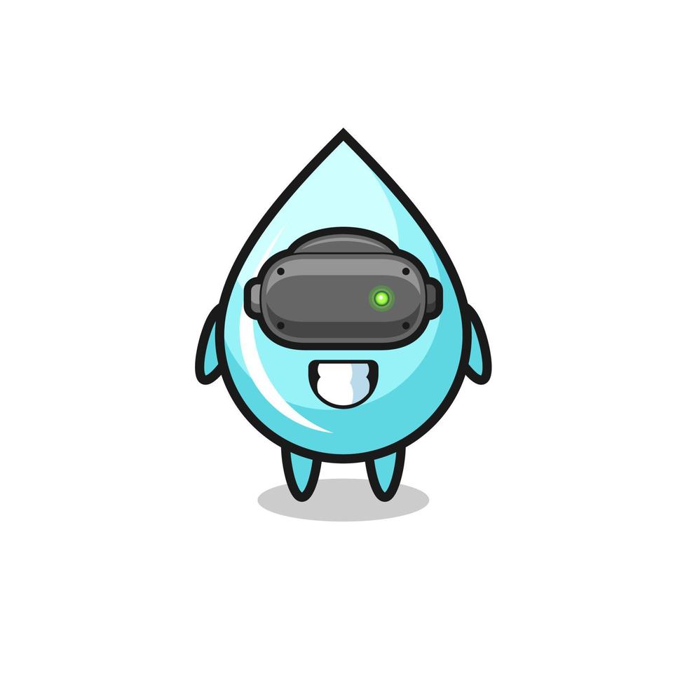 cute water drop using VR headset vector