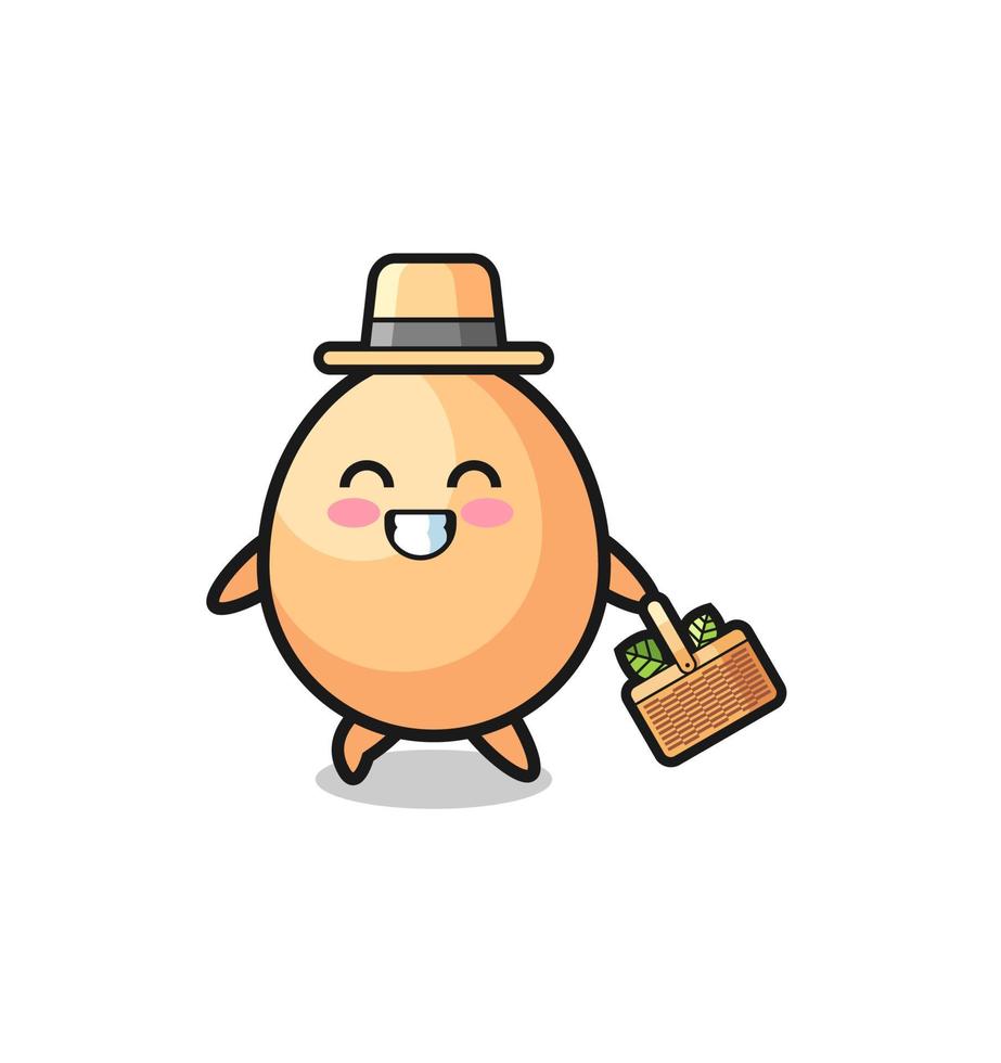 egg herbalist character searching a herbal vector