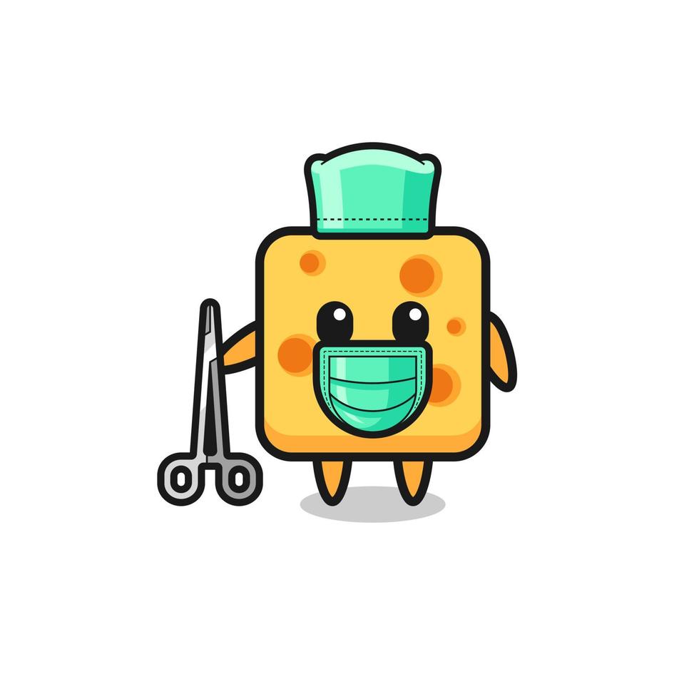 surgeon cheese mascot character vector