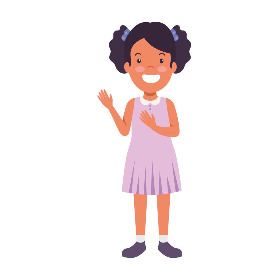cute girl waving vector