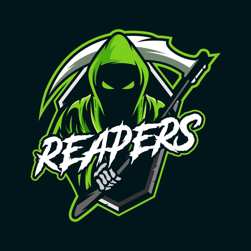 logotipo de esport mascota reaper vector