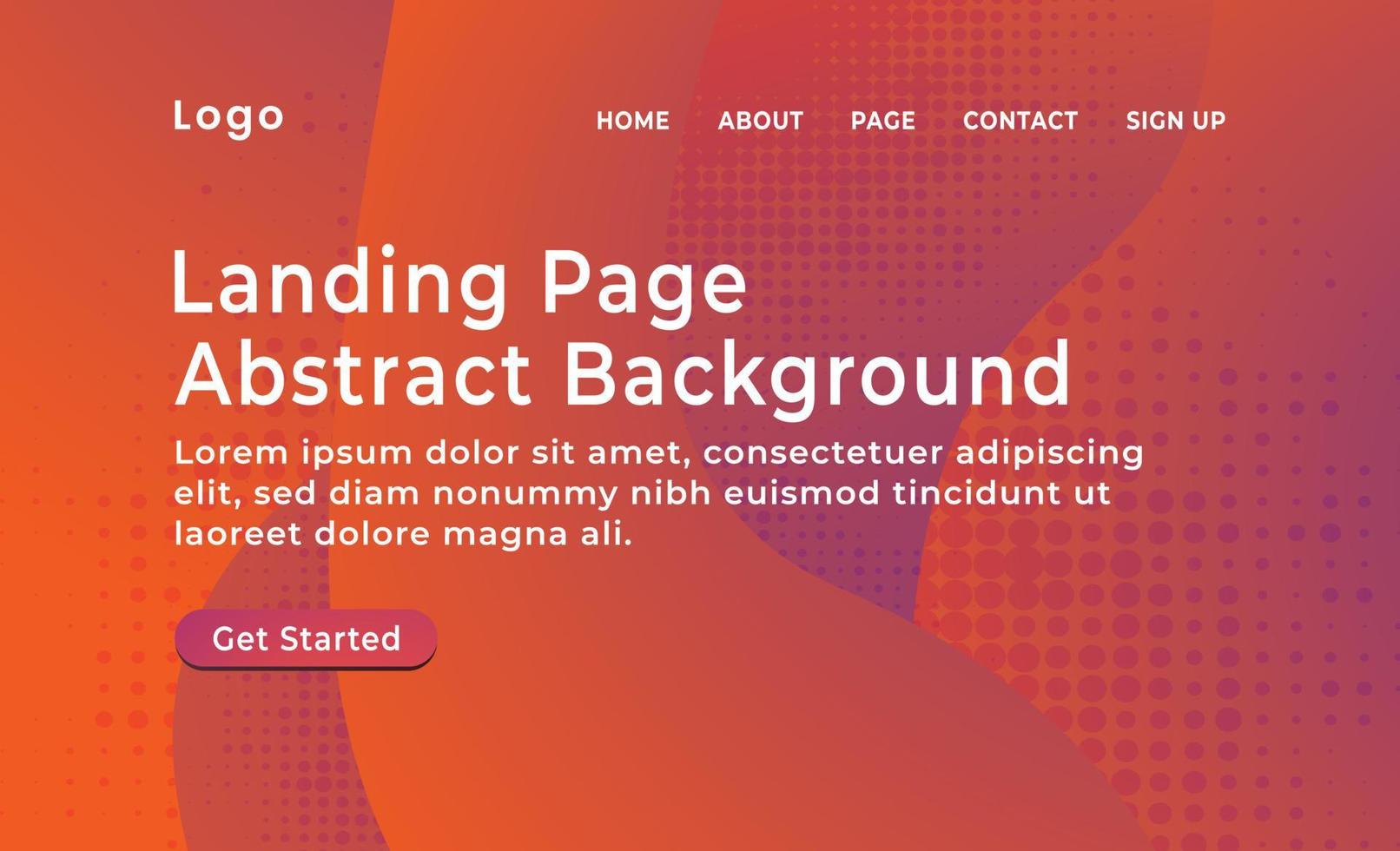Abstract background gradient website landing page with lowing liquid shapes, banner, poster, event, template vector