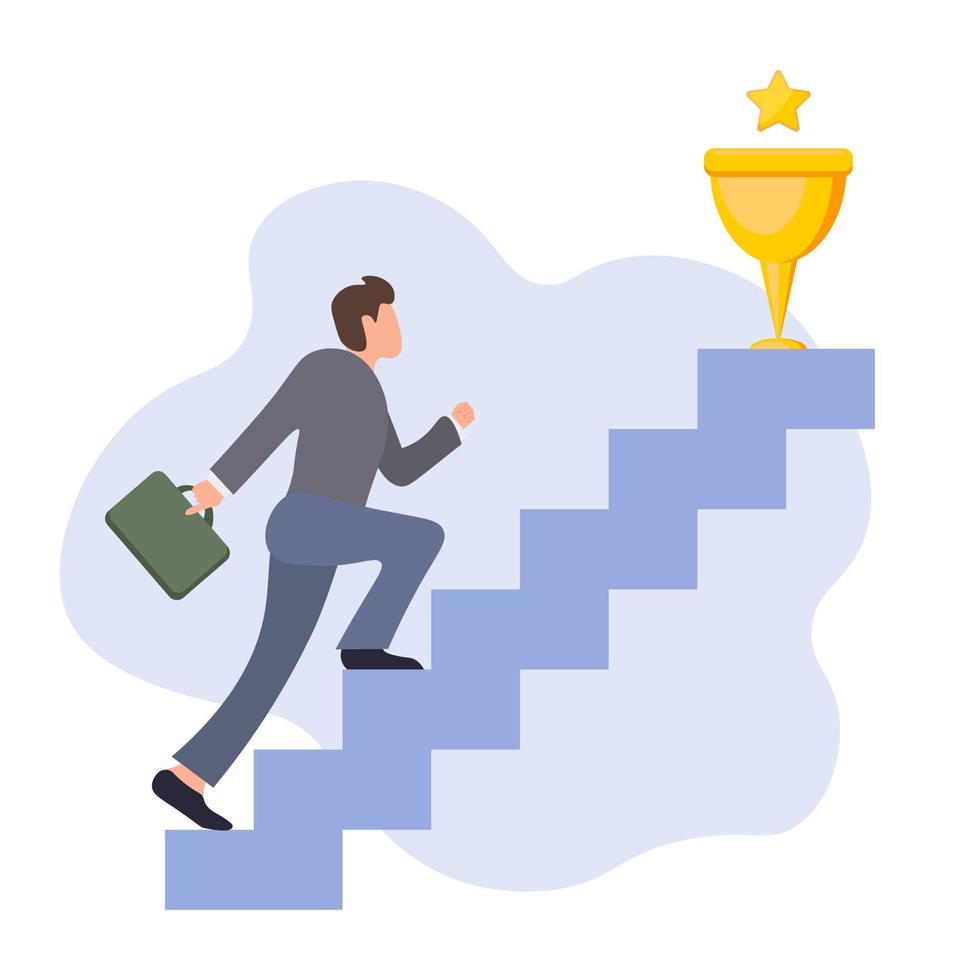 A businessman climbs the stairs. vector