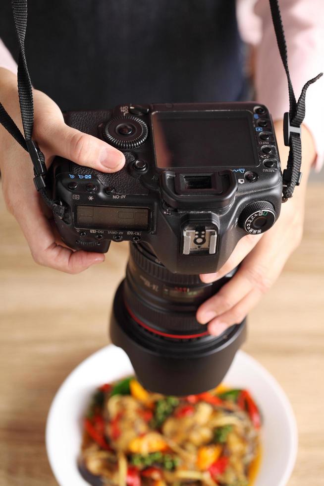 Food photographer taking shot from Thai food photo