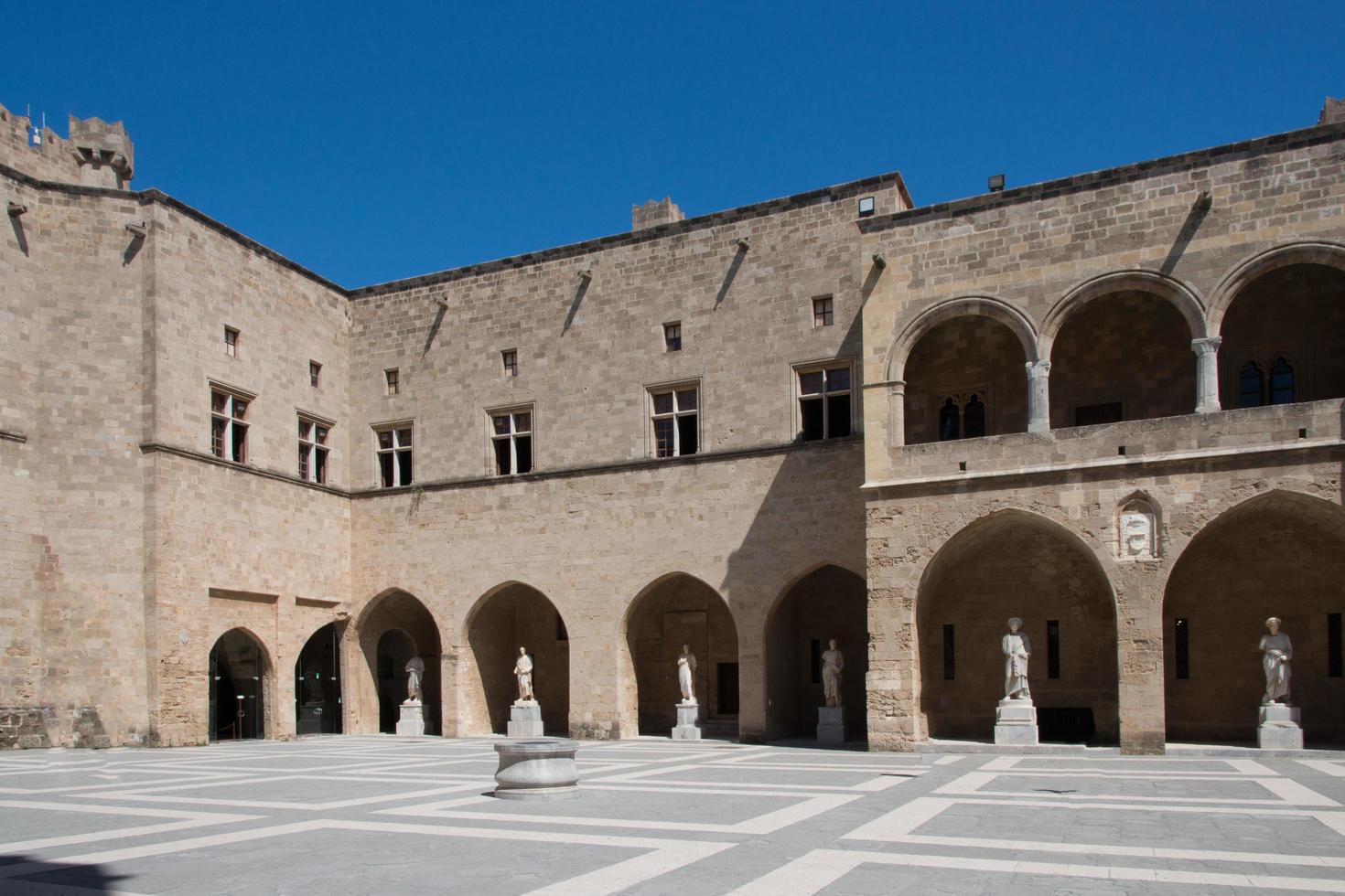 Palace of Grand Masters on a sunny day. Rhodes town, Greece photo