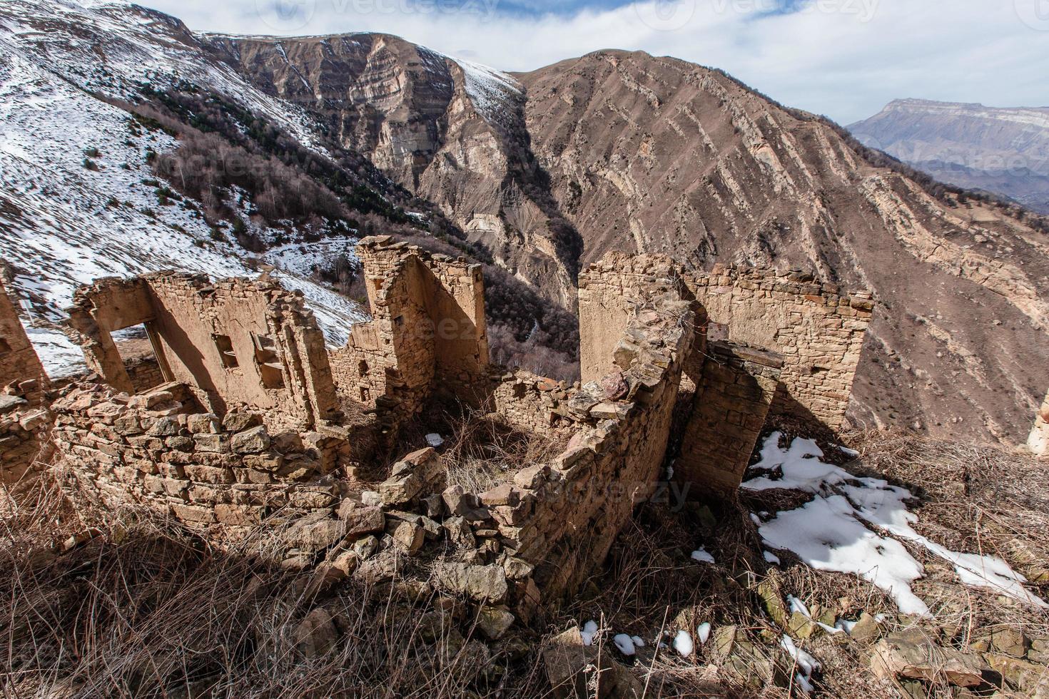 Old abandoned city of Gamsutl Republic of Dagestan, Russia photo