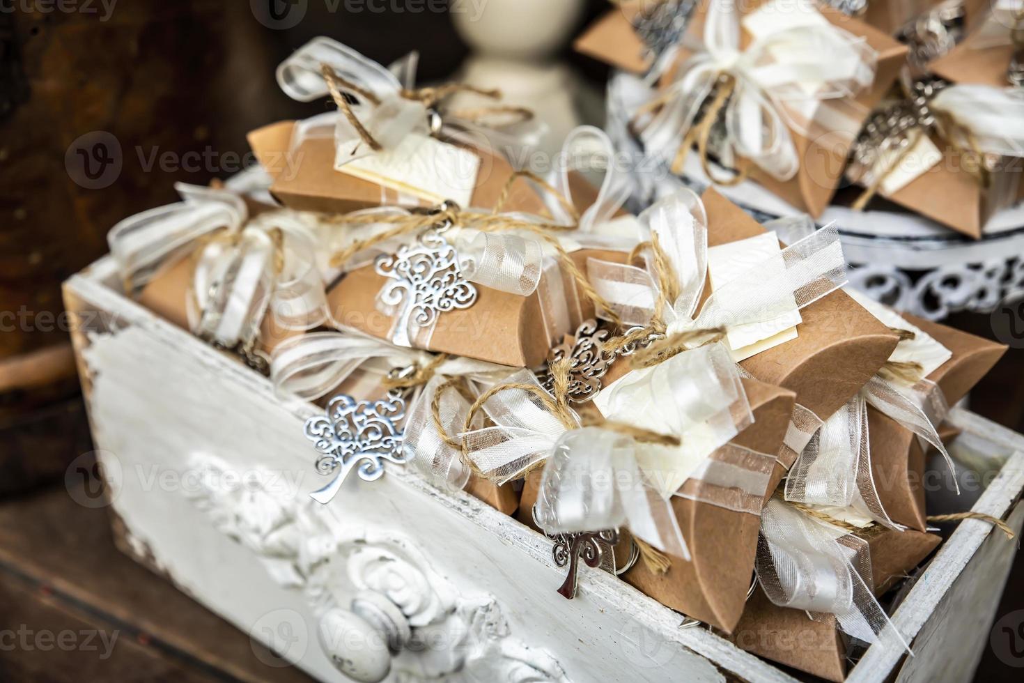 elegant party favors with vintage box photo
