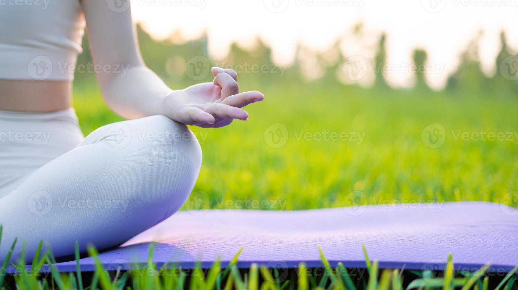 hand image of woman meditating photo