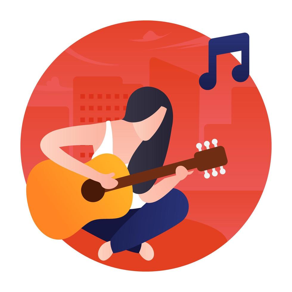 conceptos de guitarrista femenina vector