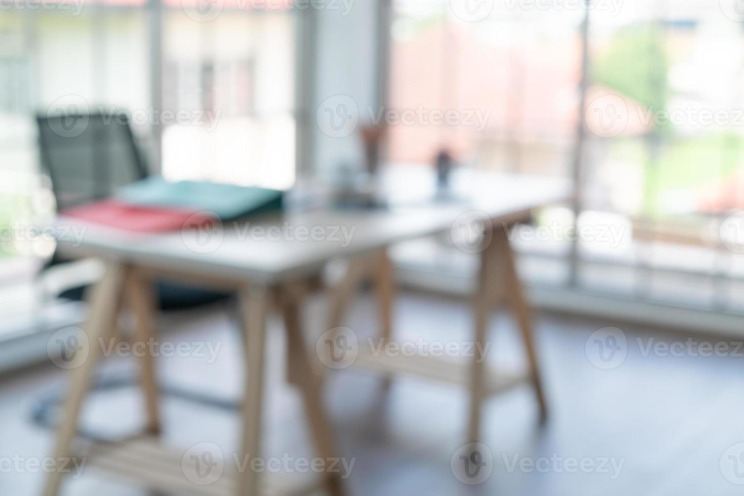 abstract blur and working space at home photo