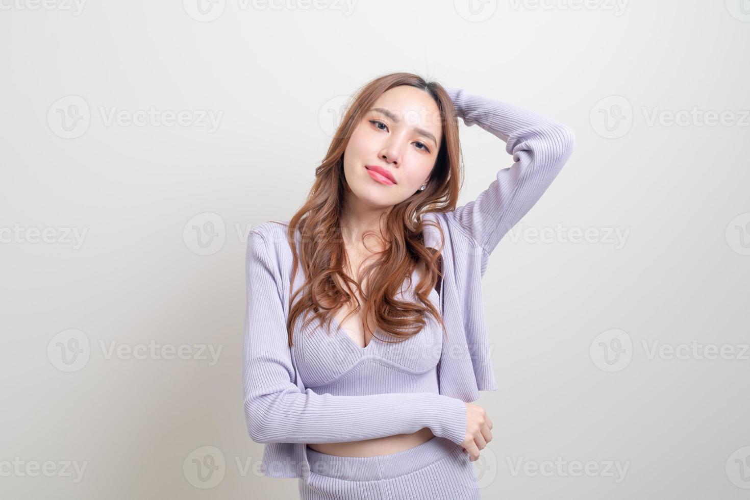 portrait beautiful woman with happy feeling and smiling photo