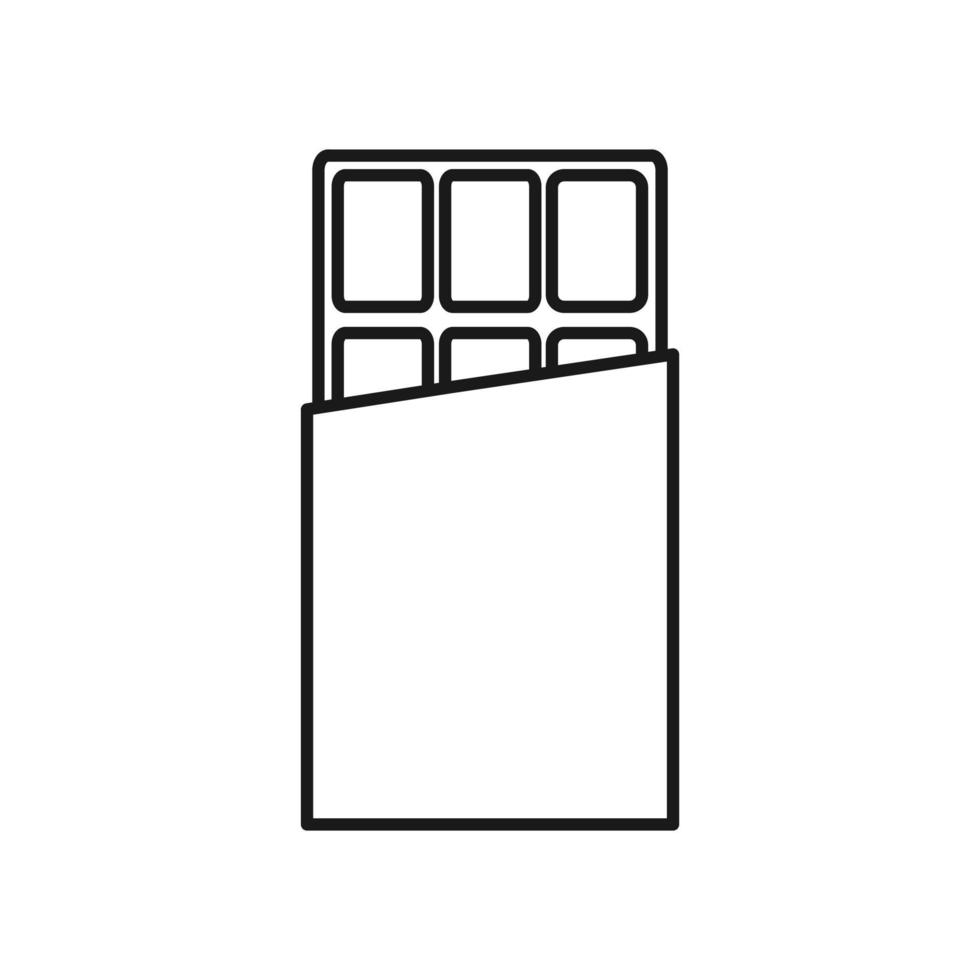 Torn packaging chocolate bar, flat design icon vector