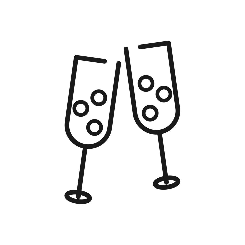 copas de champagne. ilustración en un diseño plano vector