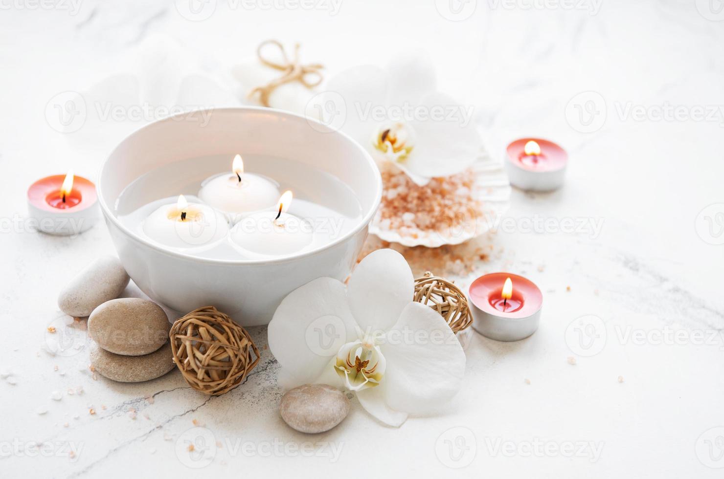 Spa products with orchids photo