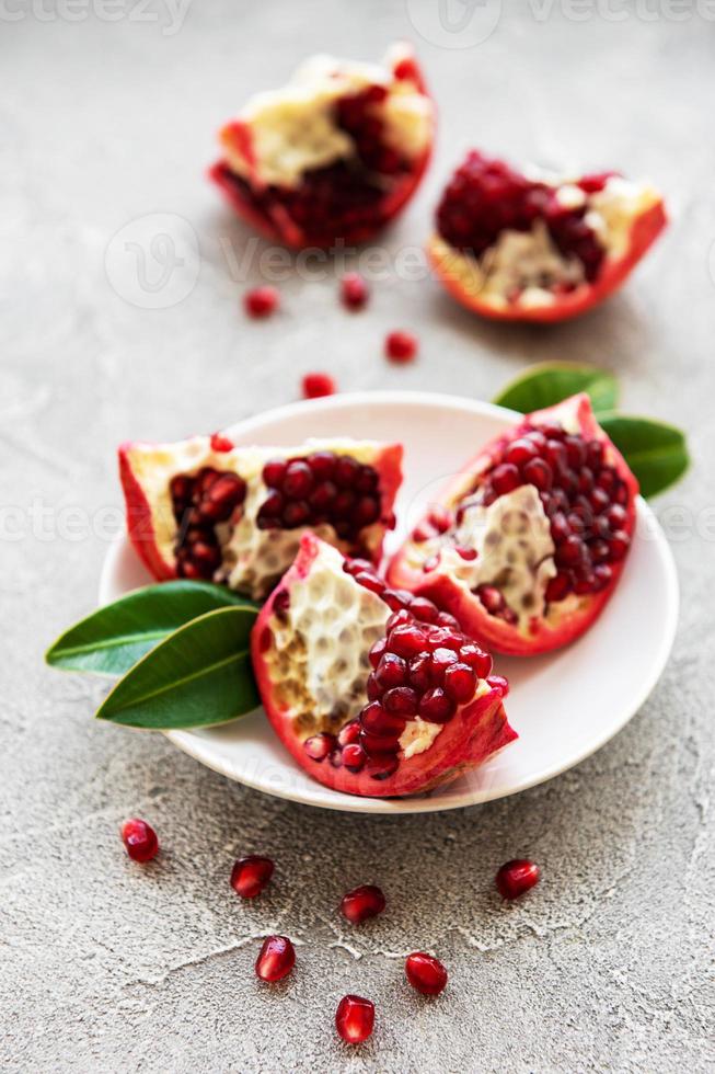 Ripe pomegranate fruits photo