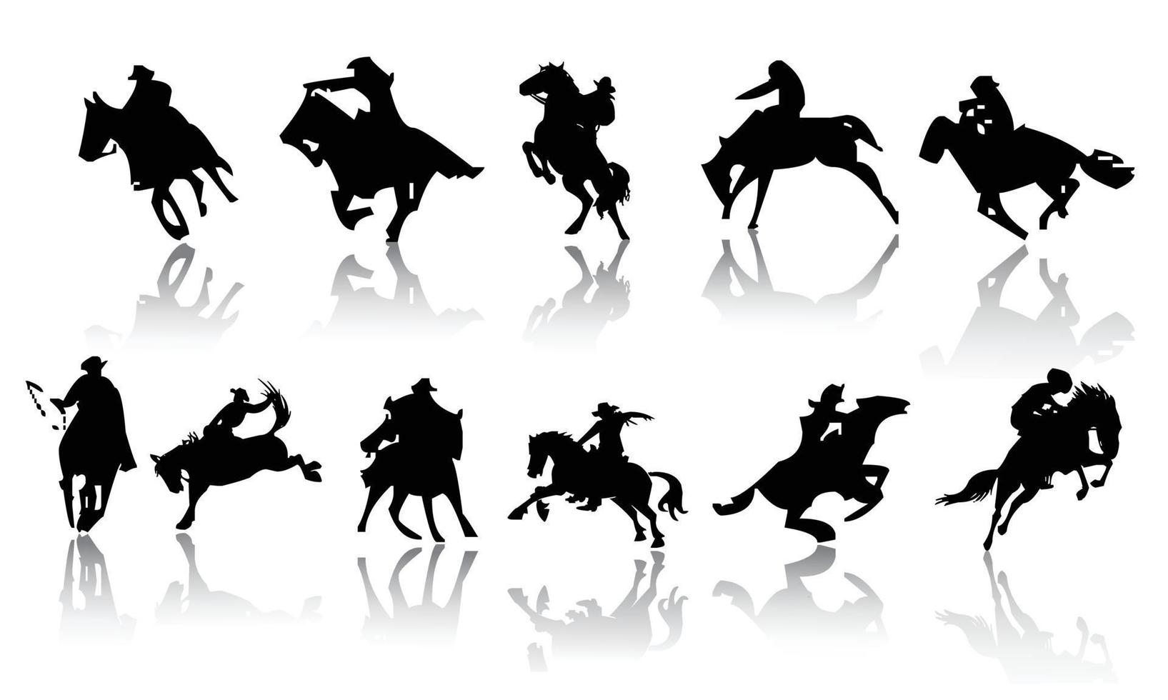 Cowboy Silhouettes vector template