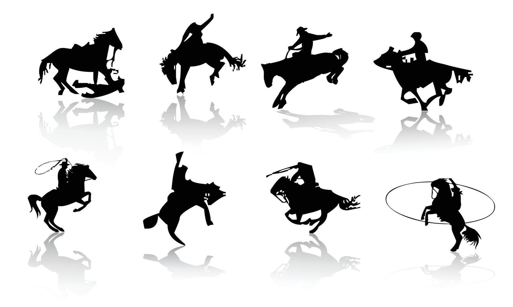 Cowboy Silhouettes vector template