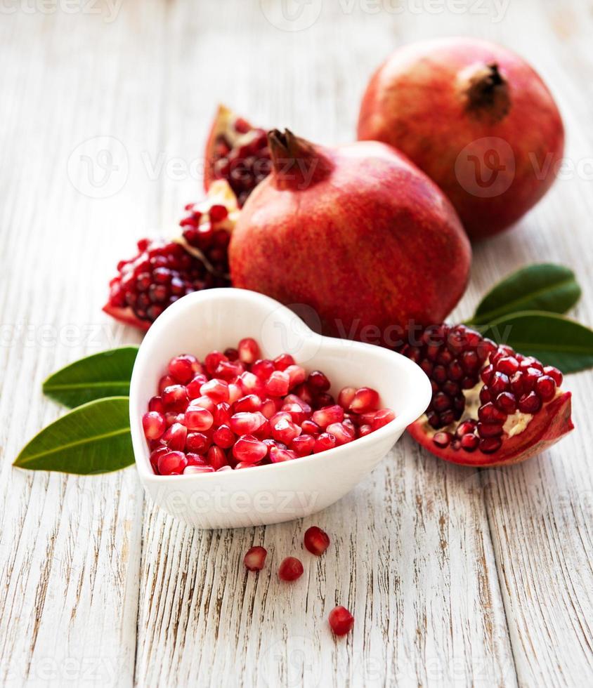 Ripe pomegranate fruits photo