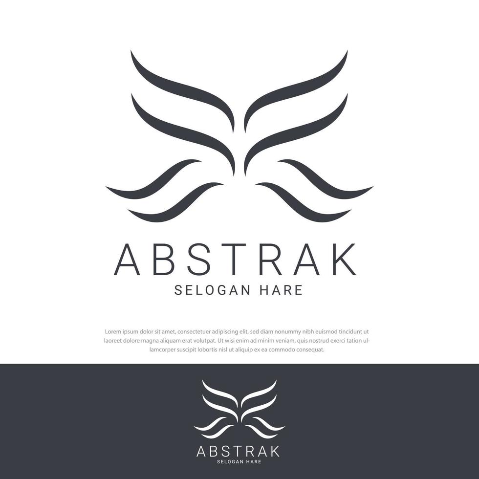 Abstract logo styled wavy line vector curve and logo design