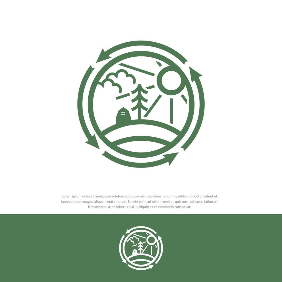 Natural agriculture logo vector symbol arrow circled cycle