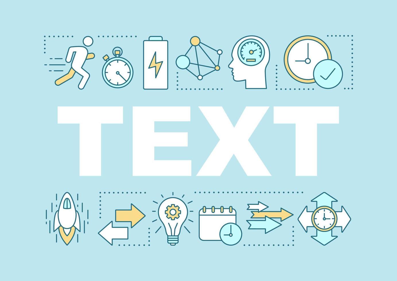 Time management word concepts banner. Timeliness. Your text here. Productivity and efficiency. Respect deadlines. Isolated lettering typography idea with linear icons. Vector outline illustration