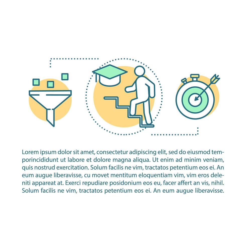 Smart goal concept illustration. Self development and education. Personal and professional growth. Article, brochure, magazine page. Career ladder with text. Print design. Vector outline drawing