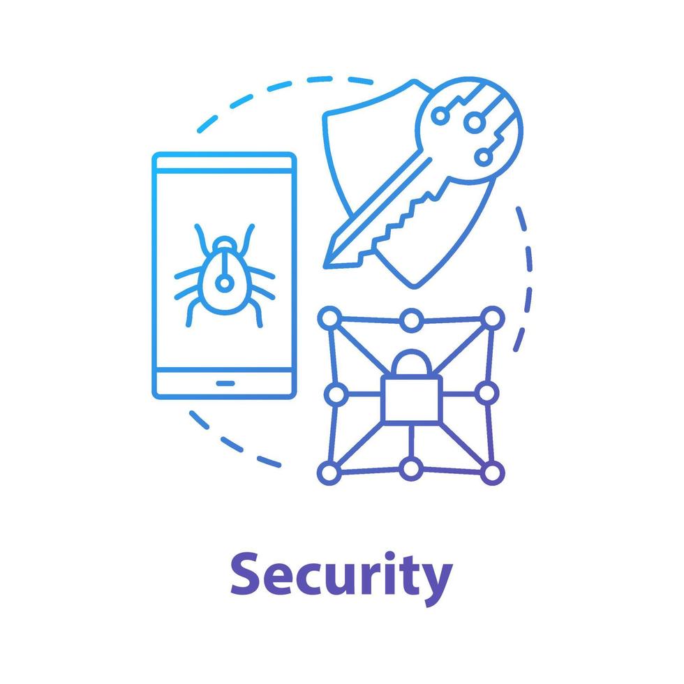 Security concept icon. Privacy protection idea thin line illustration. Confidential data encryption. Cybersecurity and safety. Digital authorization. Vector isolated outline drawing