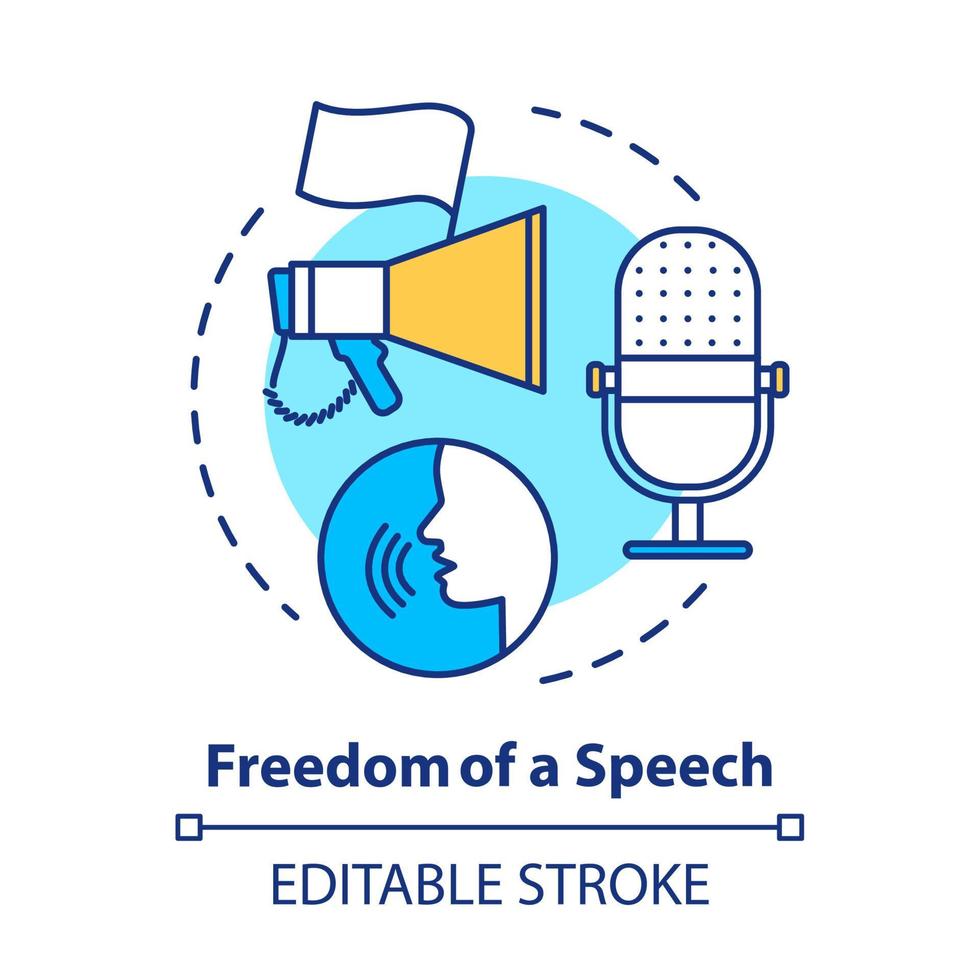 Elections concept icon. Propaganda. Freedom of speech idea thin line illustration. Expressing opinions, thoughts freely. Democracy, public opinion. Vector isolated outline drawing. Editable stroke