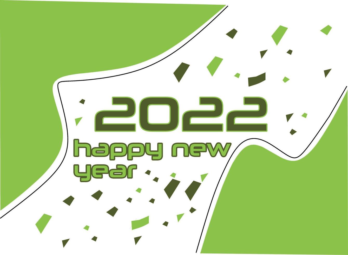 new year 2022 background in green festive style vector